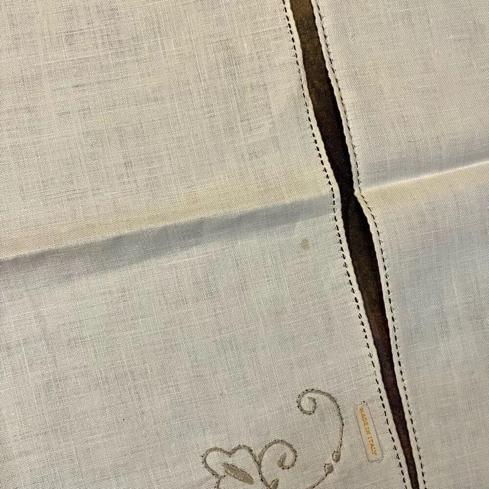 Italian Embroidered Cloth Napkins Set of 11